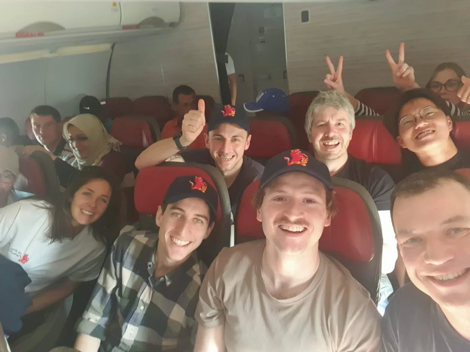 UK Nuffield Scholars on the plane to the Brazil Nuffield CSC